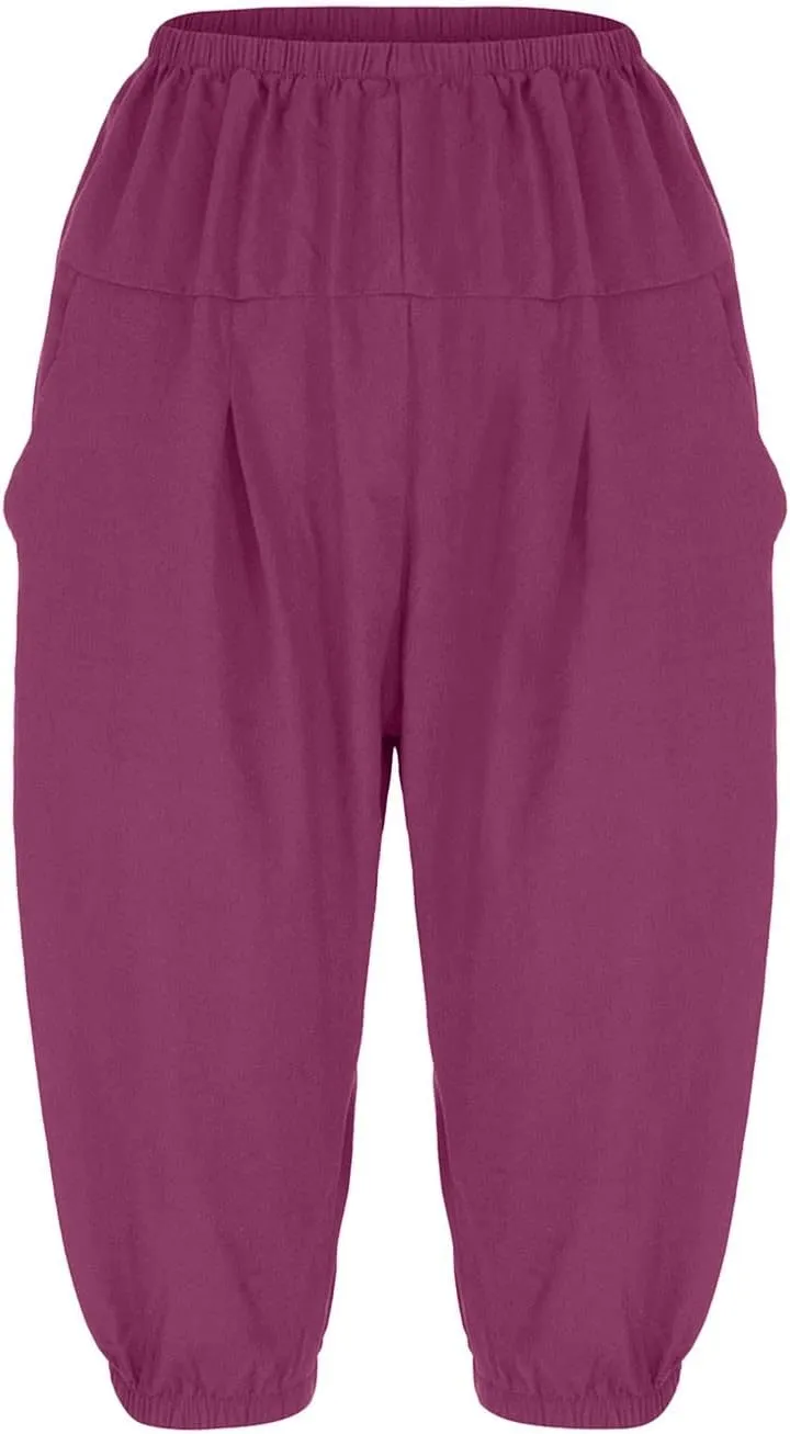 Capris for Women Loose Wide Leg Pants Cotton Linen Trousers Straight Pants Casual Pants Summer Pants for Women 2025