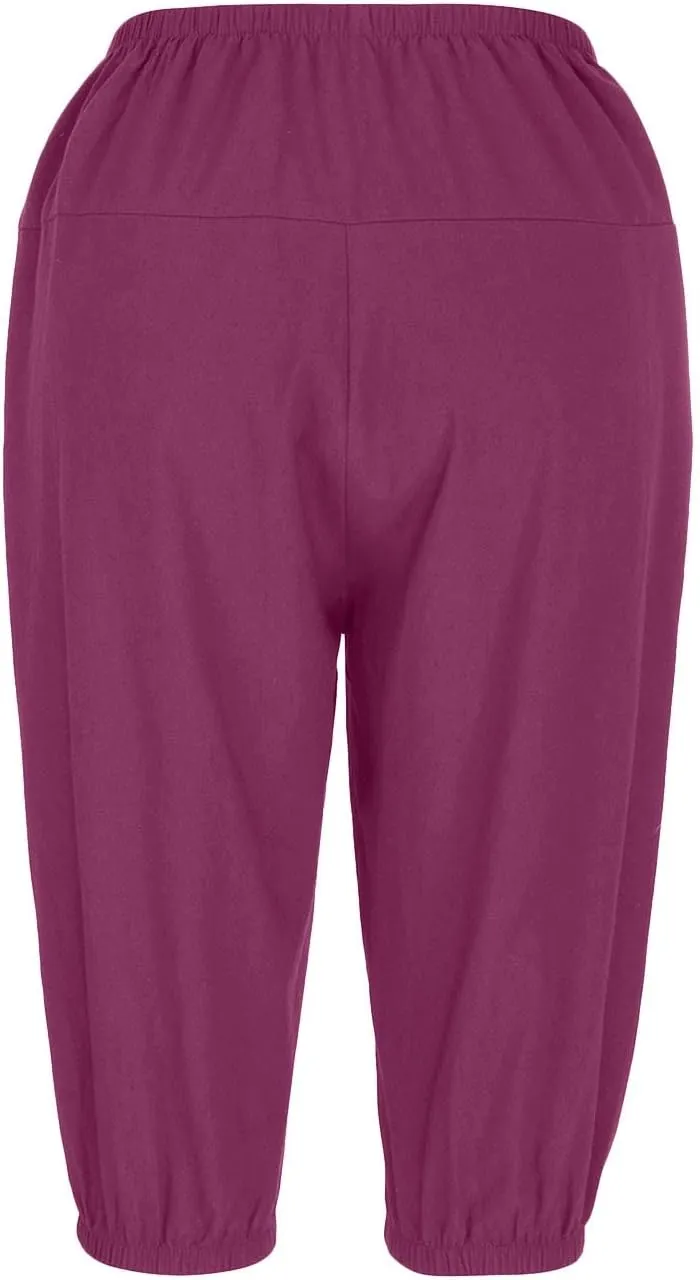 Capris for Women Loose Wide Leg Pants Cotton Linen Trousers Straight Pants Casual Pants Summer Pants for Women 2025