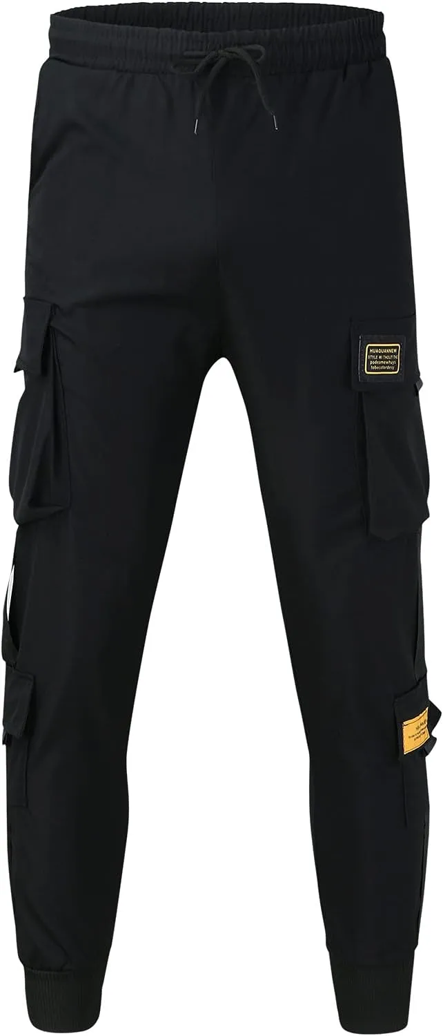 Cargo Trousers for Men Elastic Waist Hiking Pants Sport Pants Jogger Sweatpants Men's Pants Straight Fit Cargo Pants