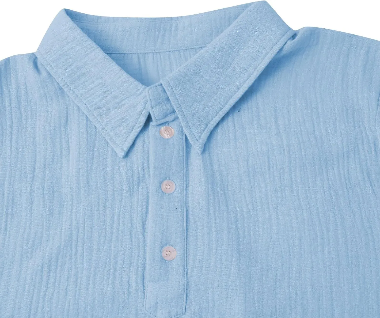 Casual Polo Shirts for Men Classic Pleated Textured Tops Summer Moisture Wicking Quick Dry Shirts Button Lapel Tops