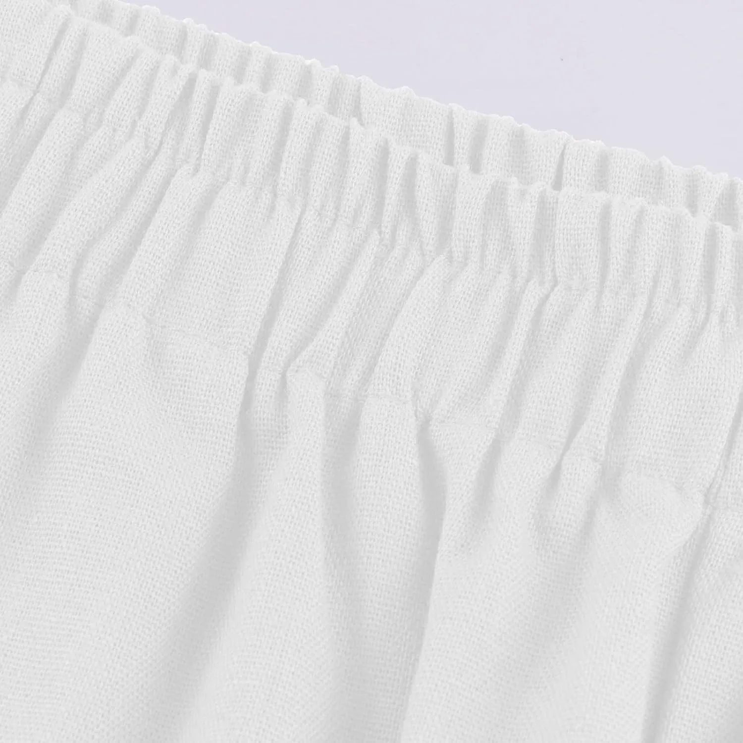 Cdiecer Linen Wide Leg Pants Men Summer Beach Pants Lightweight Baggy Pants Elastic Waist Drawstring Trousers Harem Pants