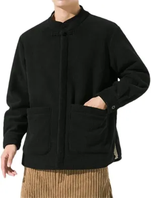 Chinese Traditional Clothing Padded Cotton Jacket Coat Autumn Winter Japanese Coat Men's Retro Tang Jacket