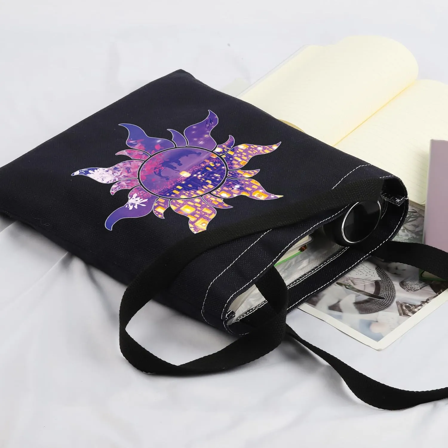 CMNIM Princess Sun Symbol Makeup Bag Princess Fans Gift Princess Fairy Tale Story Lover Inspired Fairy Tale Cosmetic Bag