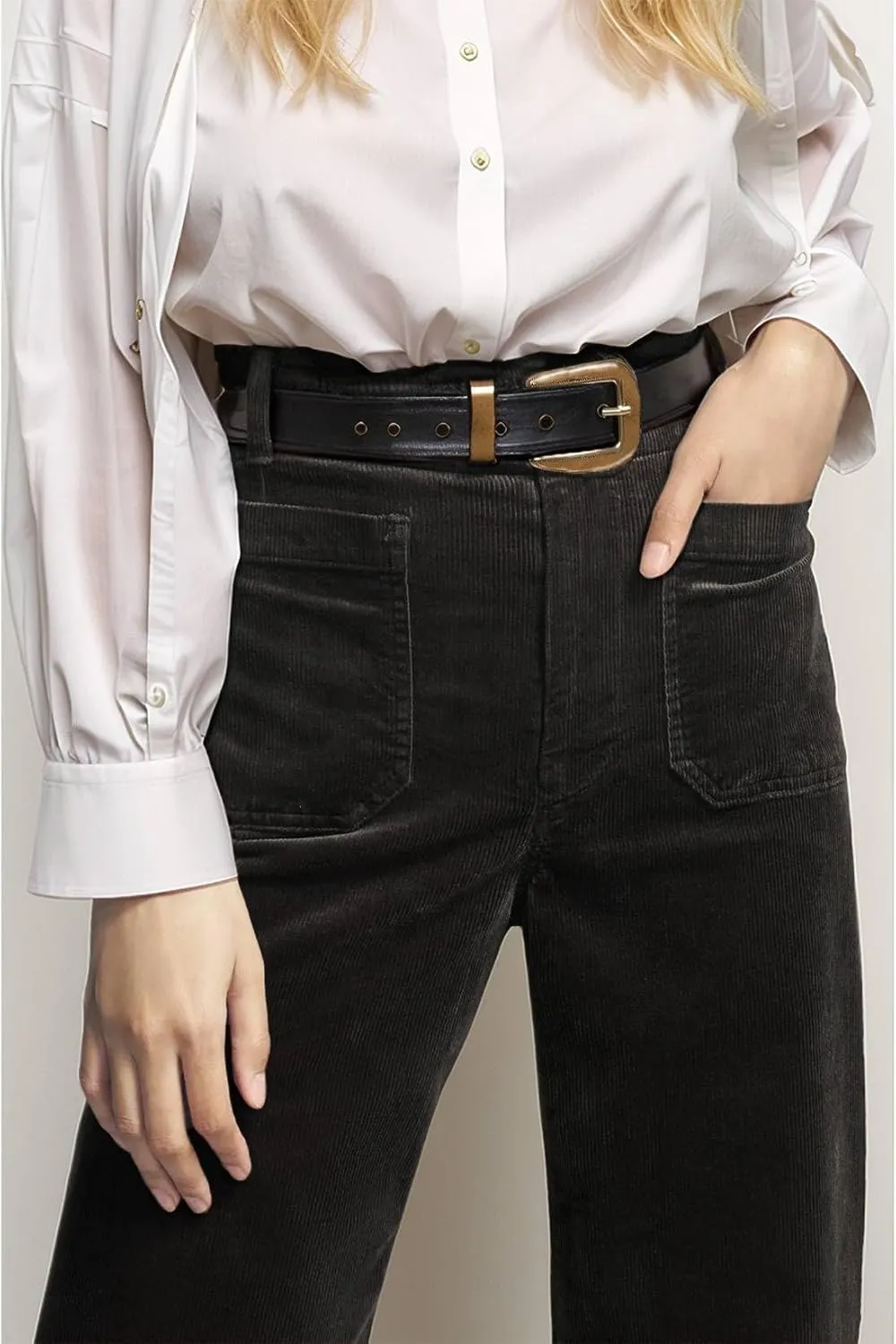 Corduroy Pants Women Elastic Waist Flare Pants Bell Bottom Business Casual Trousers Pants for Women