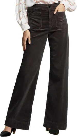 Corduroy Pants Women Elastic Waist Flare Pants Bell Bottom Business Casual Trousers Pants for Women