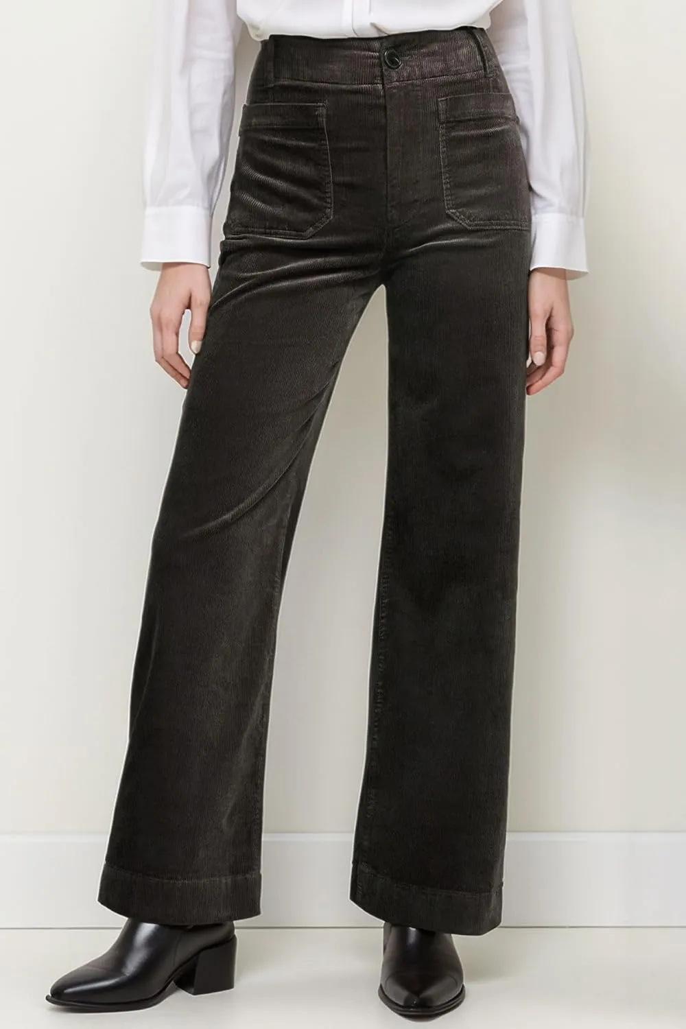 Corduroy Pants Women Elastic Waist Flare Pants Bell Bottom Business Casual Trousers Pants for Women