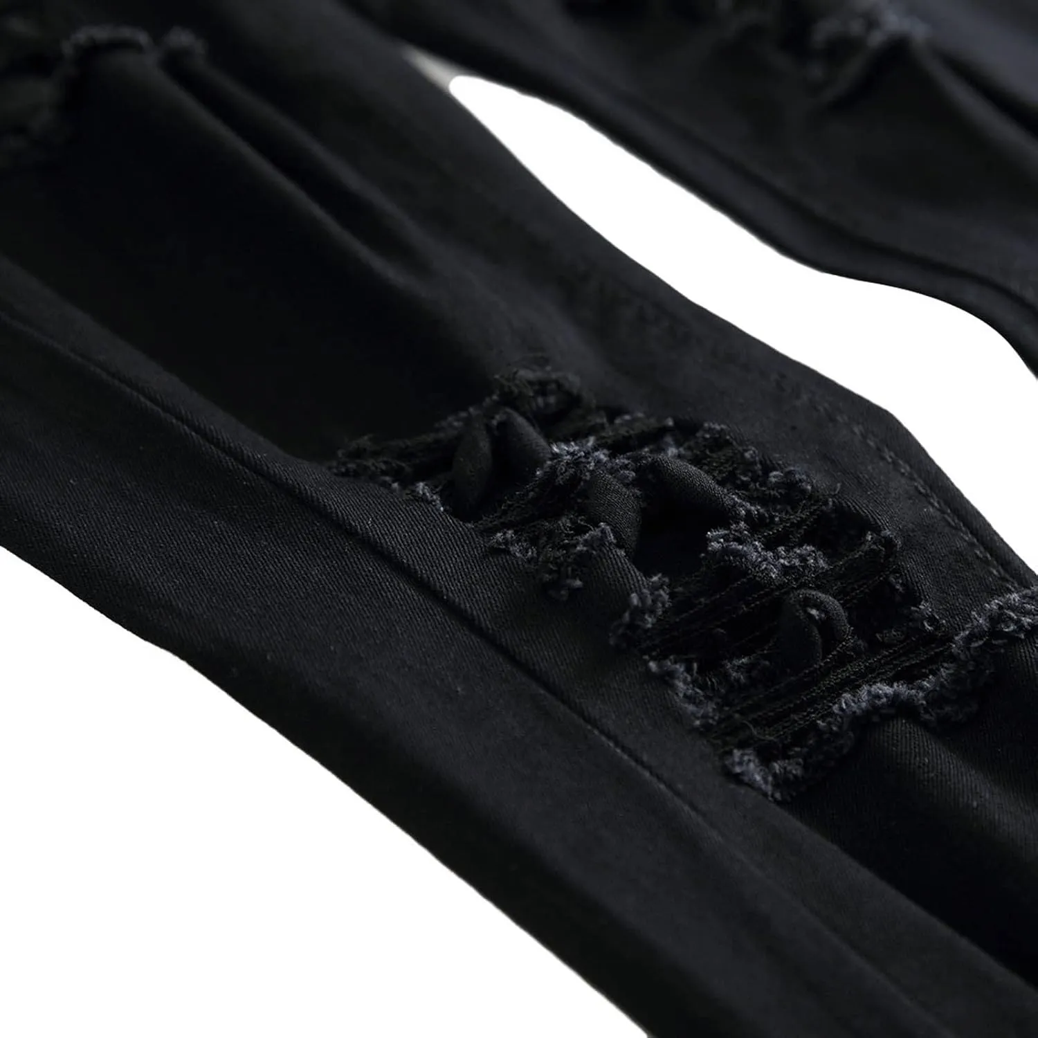Cotton Men's Ripped Slim Fit Denim Jeans Distressed Stretch Casual Fashion Streetwear Stylish Daily Skinny Durable