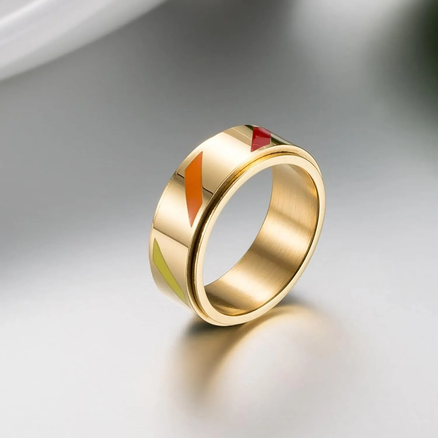 Couples Jewelry Silver Stainless Steel Rings, Couples Jewelry Rainbow