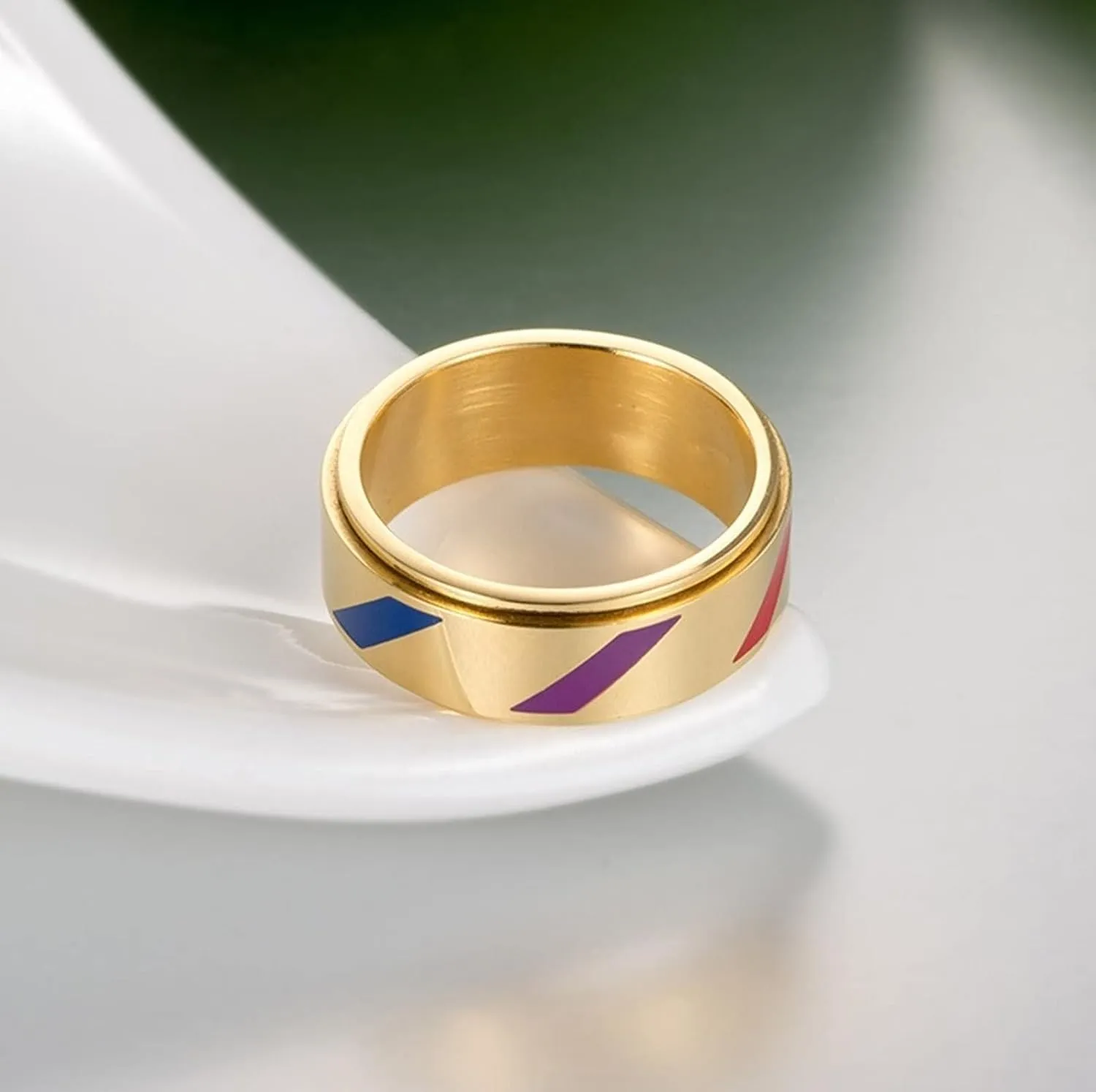 Couples Jewelry Silver Stainless Steel Rings, Couples Jewelry Rainbow