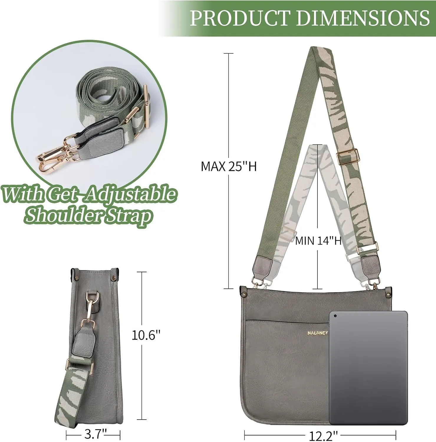 Crossbody Bags for Women Vegan Leather Hobo Handbag Fashion Shoulder Purses with Adjustable Strap