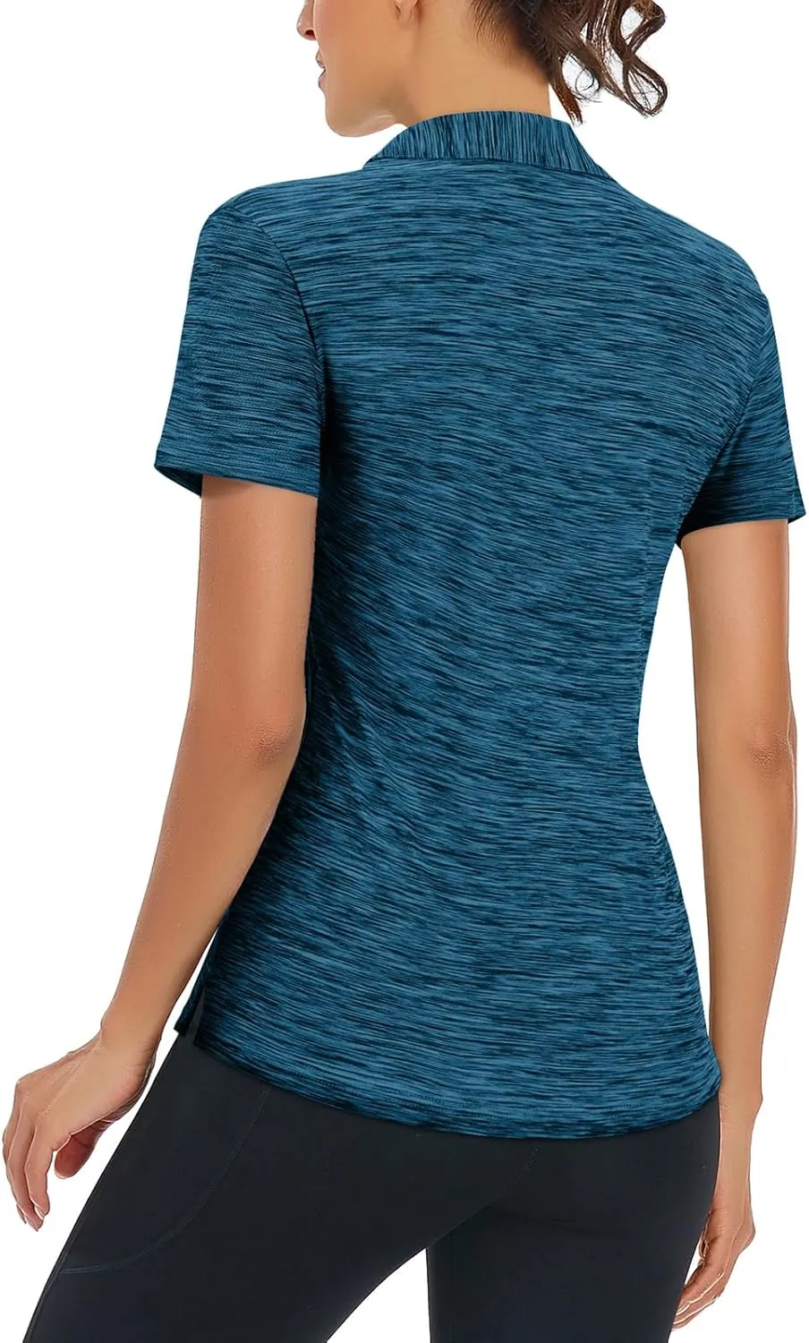 Cucuchy Womens V Neck Golf Polo Shirts Moisture Wicking Sports Workout Tops