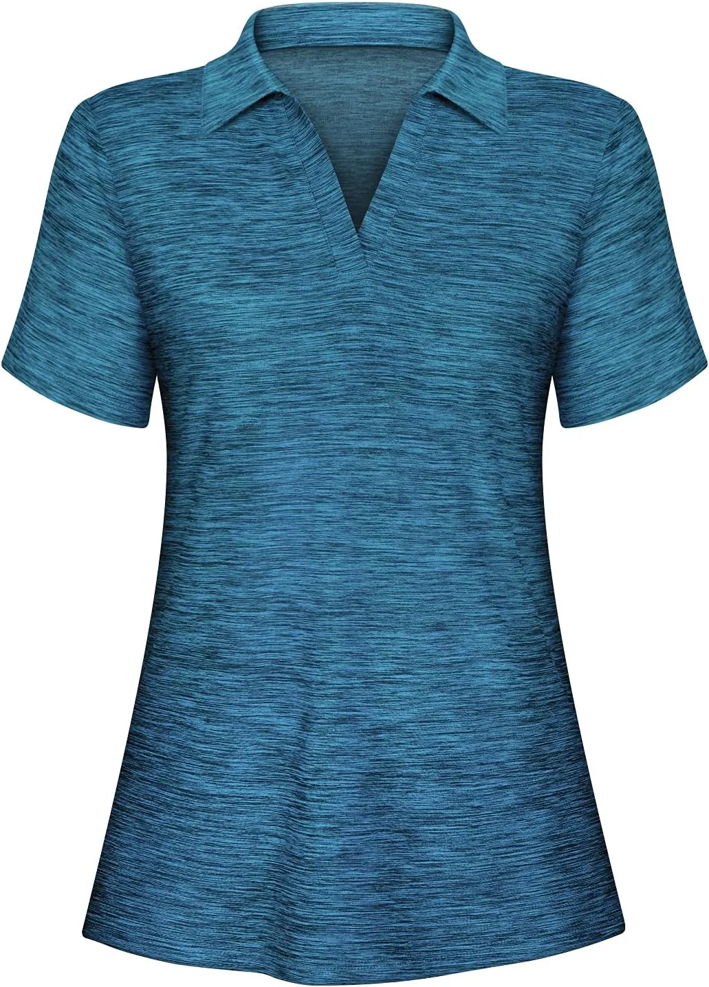 Cucuchy Womens V Neck Golf Polo Shirts Moisture Wicking Sports Workout Tops