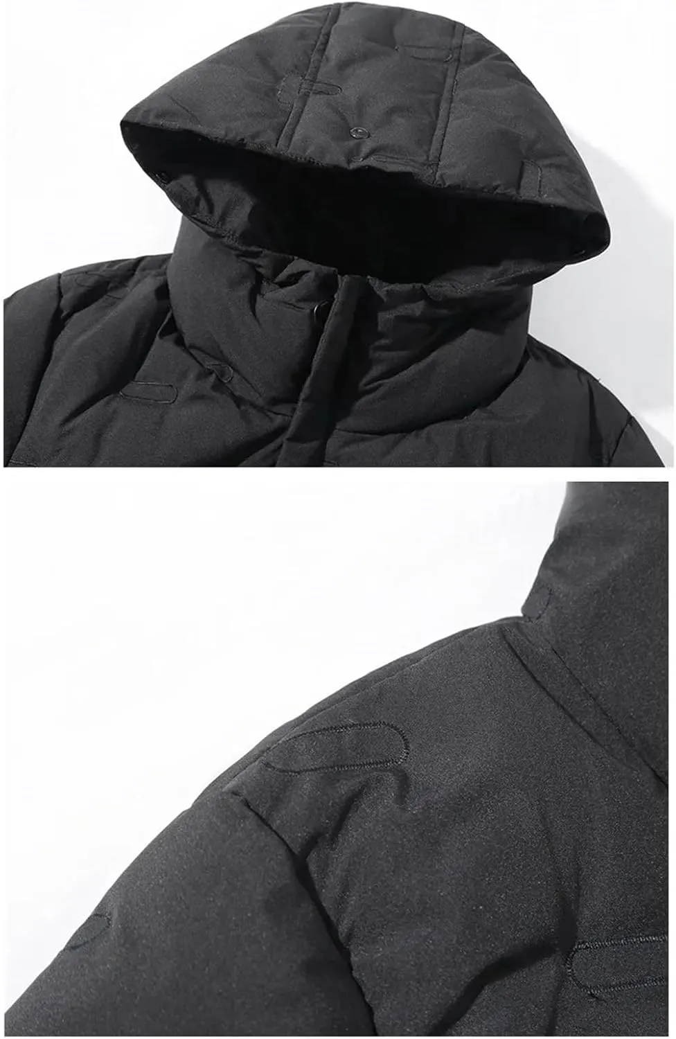DBFBDTU Men's Long Down Jackets Outwear Coats Hooded Casual Thick Warm Parkas Male Outdoor Cotton Padded Parkas