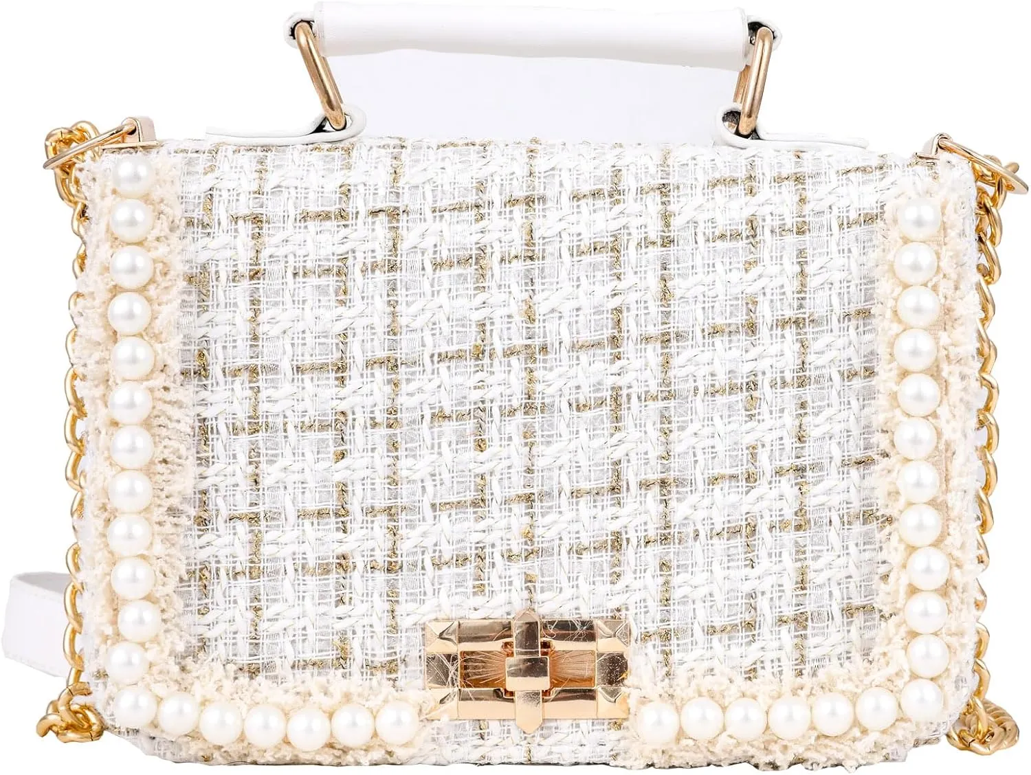 Designer Crossbody Bags for Women Leather Quilted Shoulder Tweed Purses Clucth Small Top Handle Handbag Evening Bags