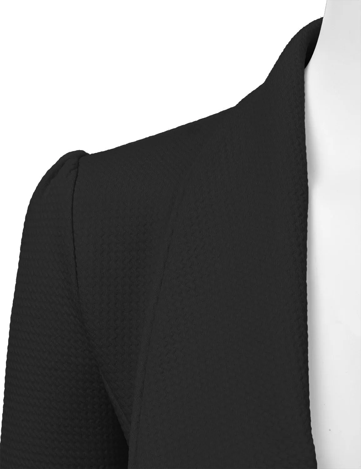 DOUBLJU Classic Draped Open Front Long Sleeve Business Casual Work Deconstructed Blazer Jackets for Womens with Plus Size