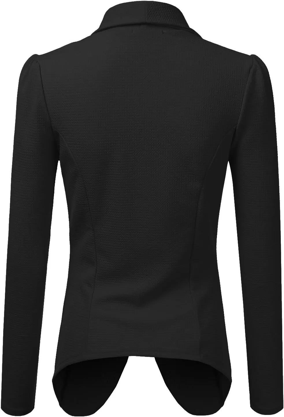 DOUBLJU Classic Draped Open Front Long Sleeve Business Casual Work Deconstructed Blazer Jackets for Womens with Plus Size