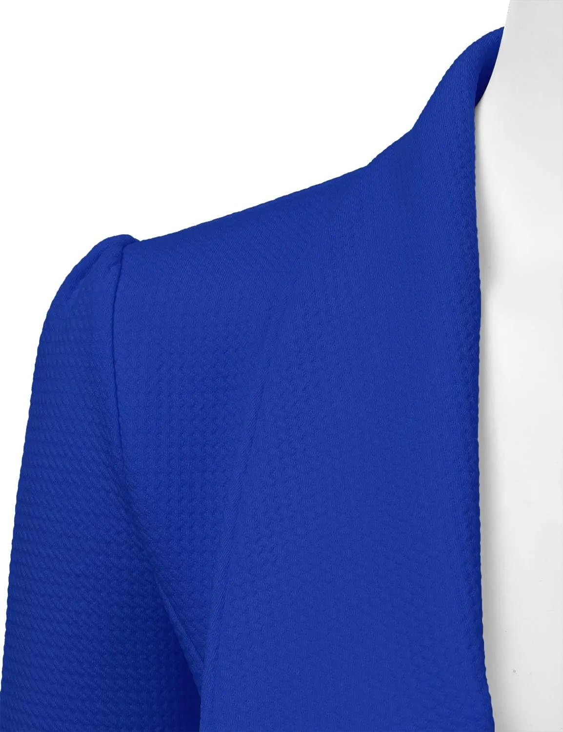 DOUBLJU Classic Draped Open Front Long Sleeve Business Casual Work Deconstructed Blazer Jackets for Womens with Plus Size