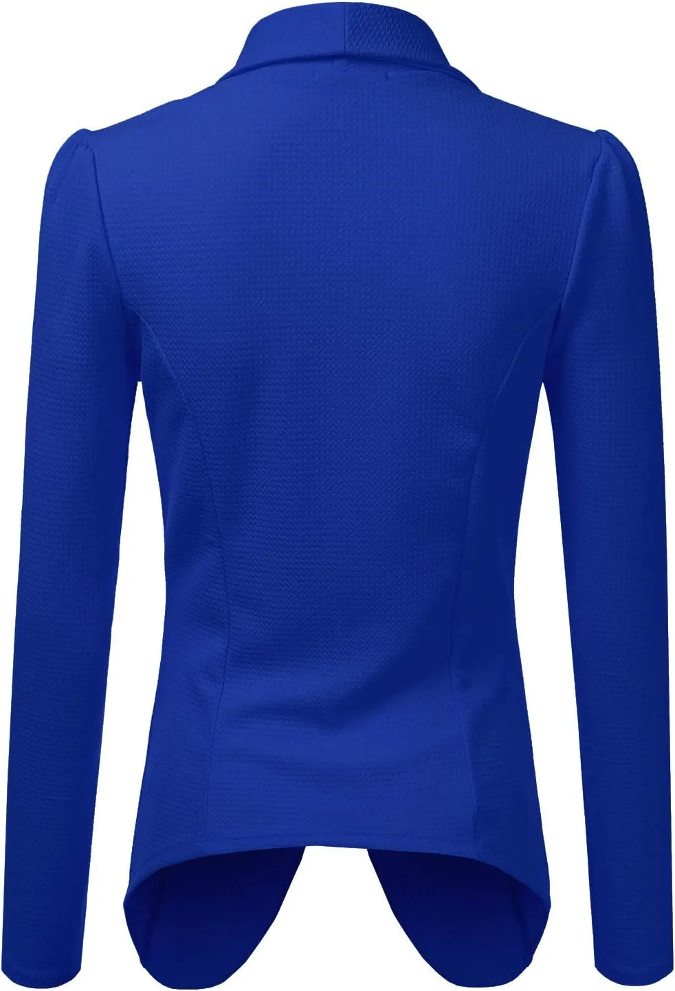 DOUBLJU Classic Draped Open Front Long Sleeve Business Casual Work Deconstructed Blazer Jackets for Womens with Plus Size