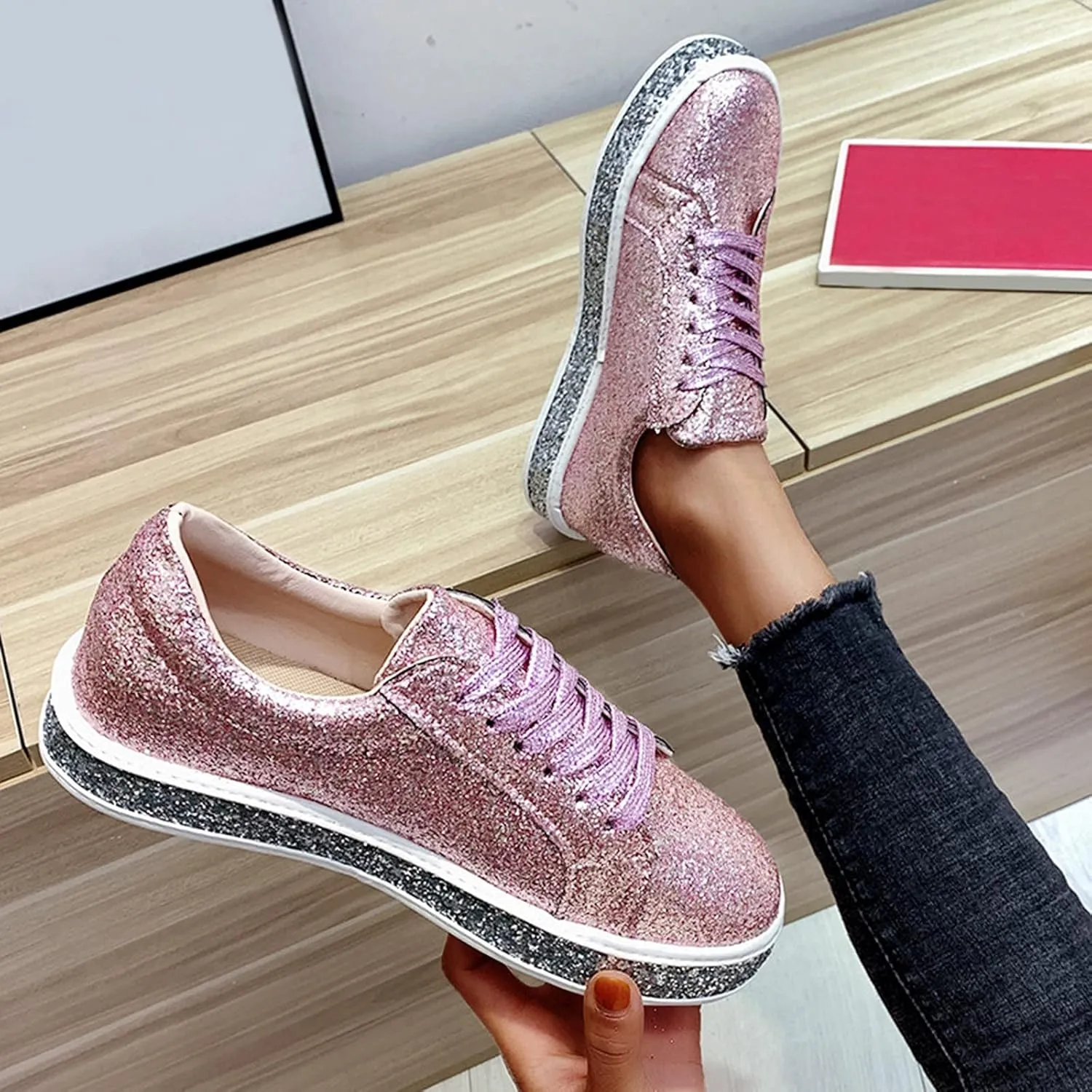 Dress Shoes for Plantar Fasciitis for Women Wide Width Comfy Work Shoes for Women Business Casual Black Shoes Women Dressy Wide Black High Top Sneakers for Women Women Orthopedic Sneakers Walking