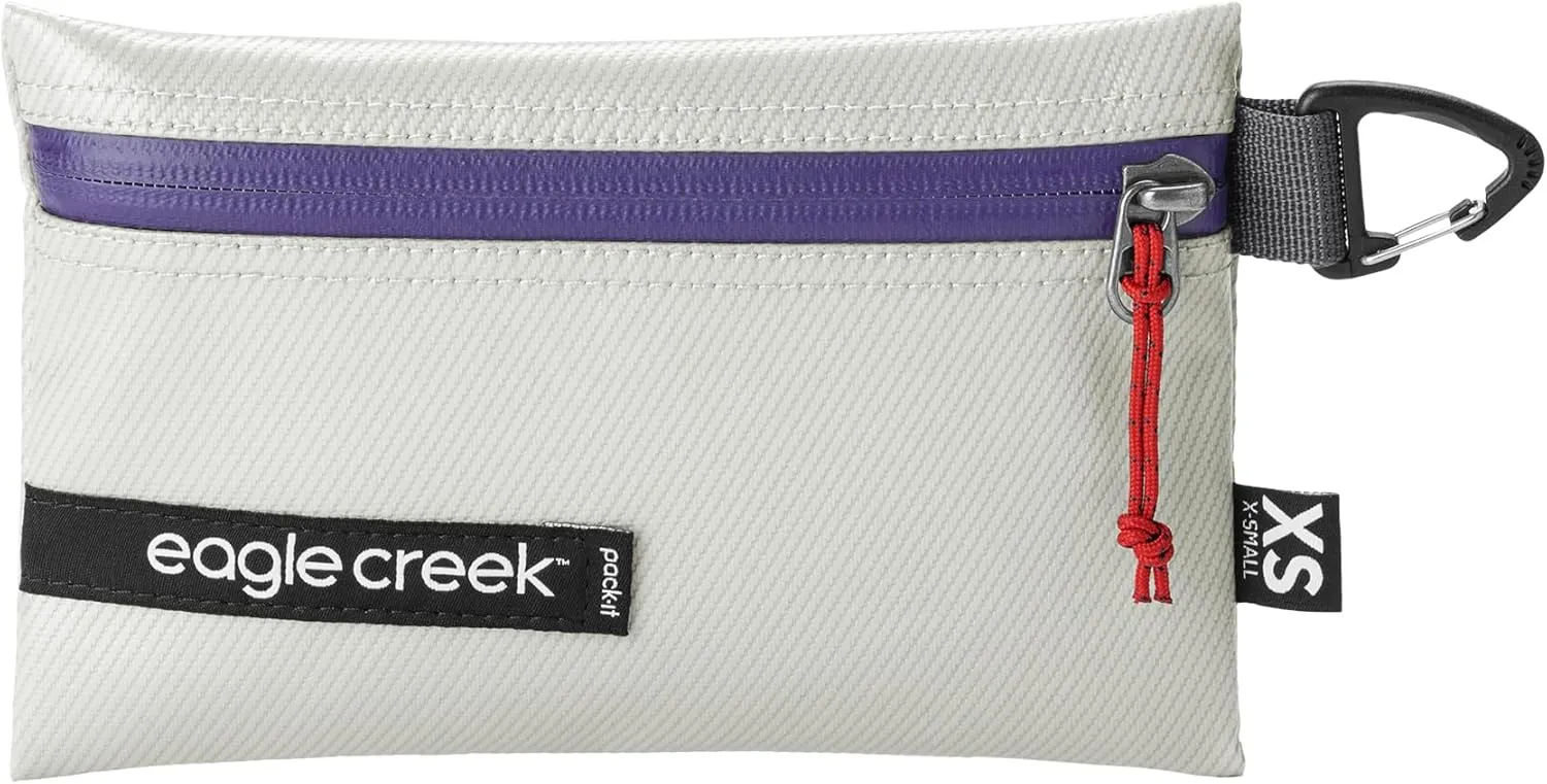Eagle Creek Pack-It Gear Pouch Protective Travel Bag Organizer for Heavy Tools or Wet Gear - Ultra-Durable Water-Resistant 900D Poly Twill with Secure Zipper, Silver - X-Small