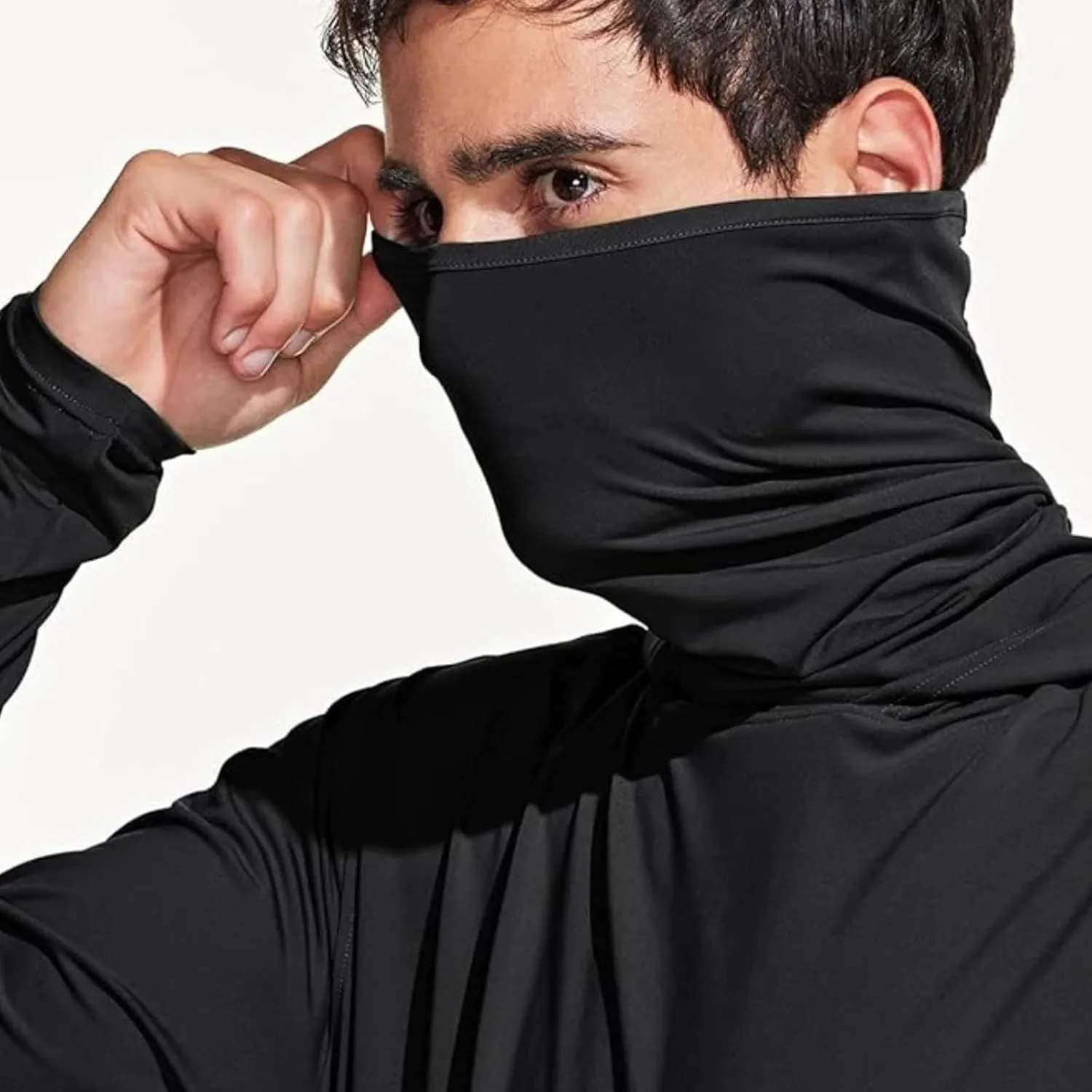 Fishing Hoodies for Men with Face Mask Sun Protection Hiking Hoodie Shirt Upf 50  Long Sleeve T-Shirts Lightweight M-3XL