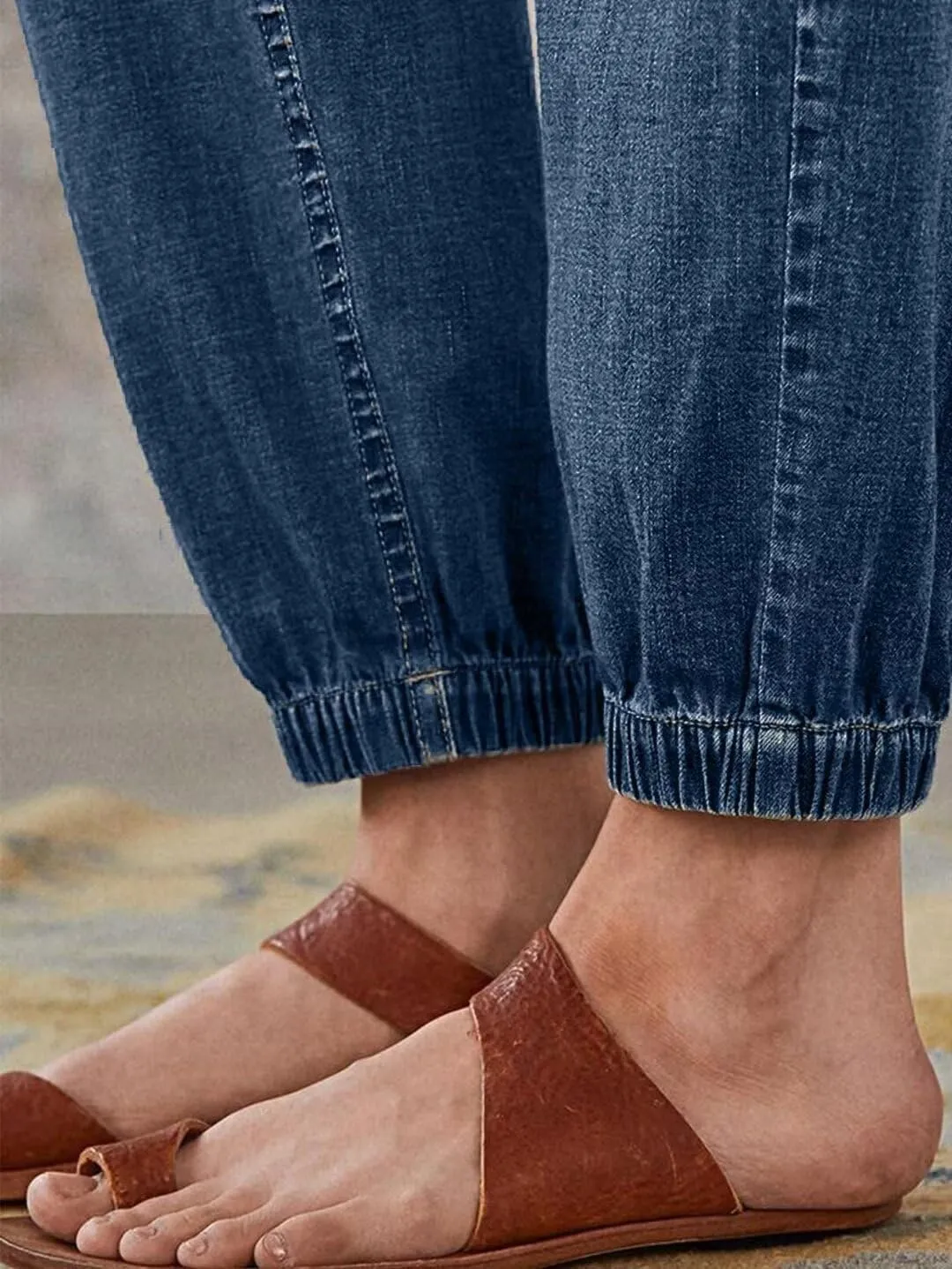 Flamingals Straight Leg Button Fly Jeans for Women Multi Pocket Mid Rise Jeans Without Belt Denim Pants