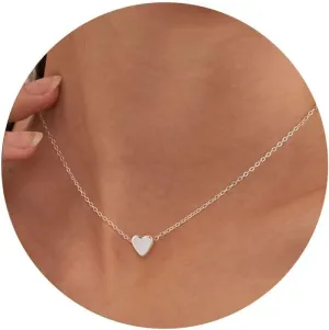 Foxgirl Gold Heart Necklaces for Women 14k Gold Plated Pendant Necklace Simple Cute Necklaces for Women Dainty Layered Choker Necklaces for Women Gold Jewelry for Teen Girls