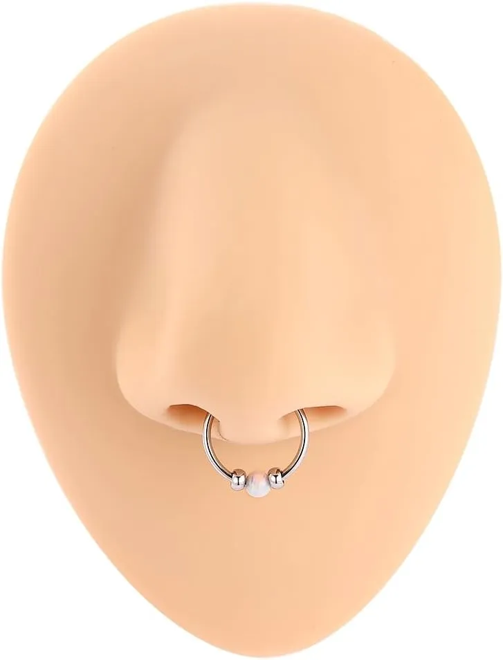 GAGABODY Conch Piercing Jewelry 20g 18g Septum Jewelry Conch Jewelry Daith Earrings Surgical Steel Clicker Hoop Opal Lip Rings with CZ Helix Rook Cartilage Piercing Jewelry
