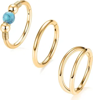 GAGABODY Conch Piercing Jewelry 20g 18g Septum Jewelry Conch Jewelry Daith Earrings Surgical Steel Clicker Hoop Opal Lip Rings with CZ Helix Rook Cartilage Piercing Jewelry