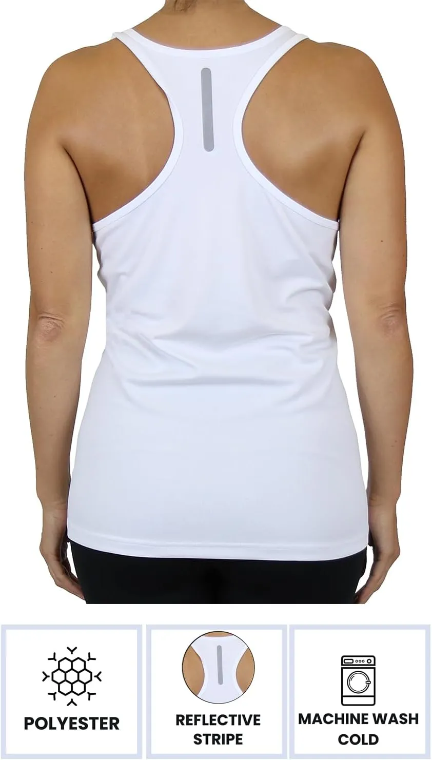 Galaxy by Harvic Womens Moisture Wicking Racerback Tagless Polyester Tanks Tops