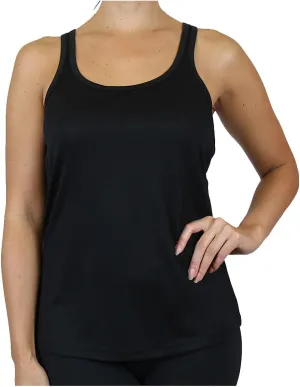 Galaxy by Harvic Womens Moisture Wicking Racerback Tagless Polyester Tanks Tops