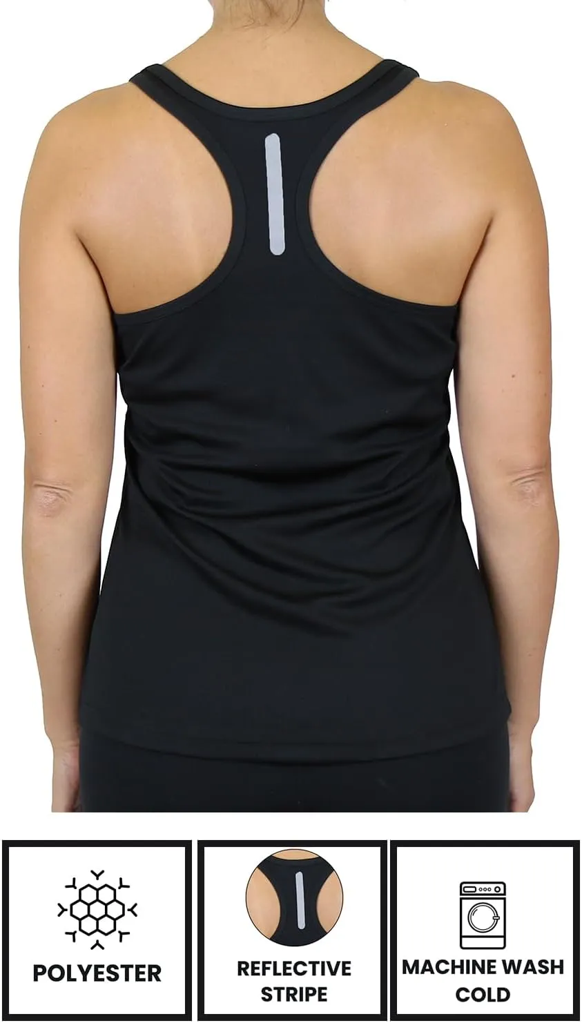Galaxy by Harvic Womens Moisture Wicking Racerback Tagless Polyester Tanks Tops