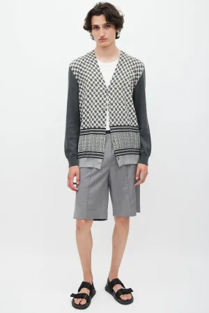 Grey & Cream Patterned Cardigan