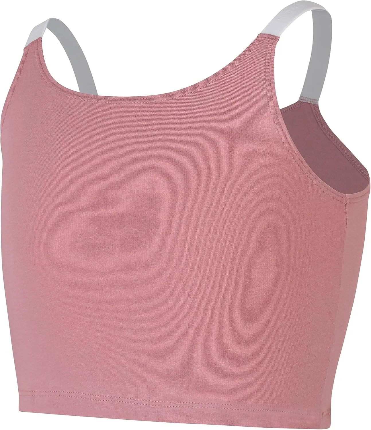 Hanes Girls' Originals Crop Cami Pack, Moisture Wicking Cotton Blend Tank, 5-Pack