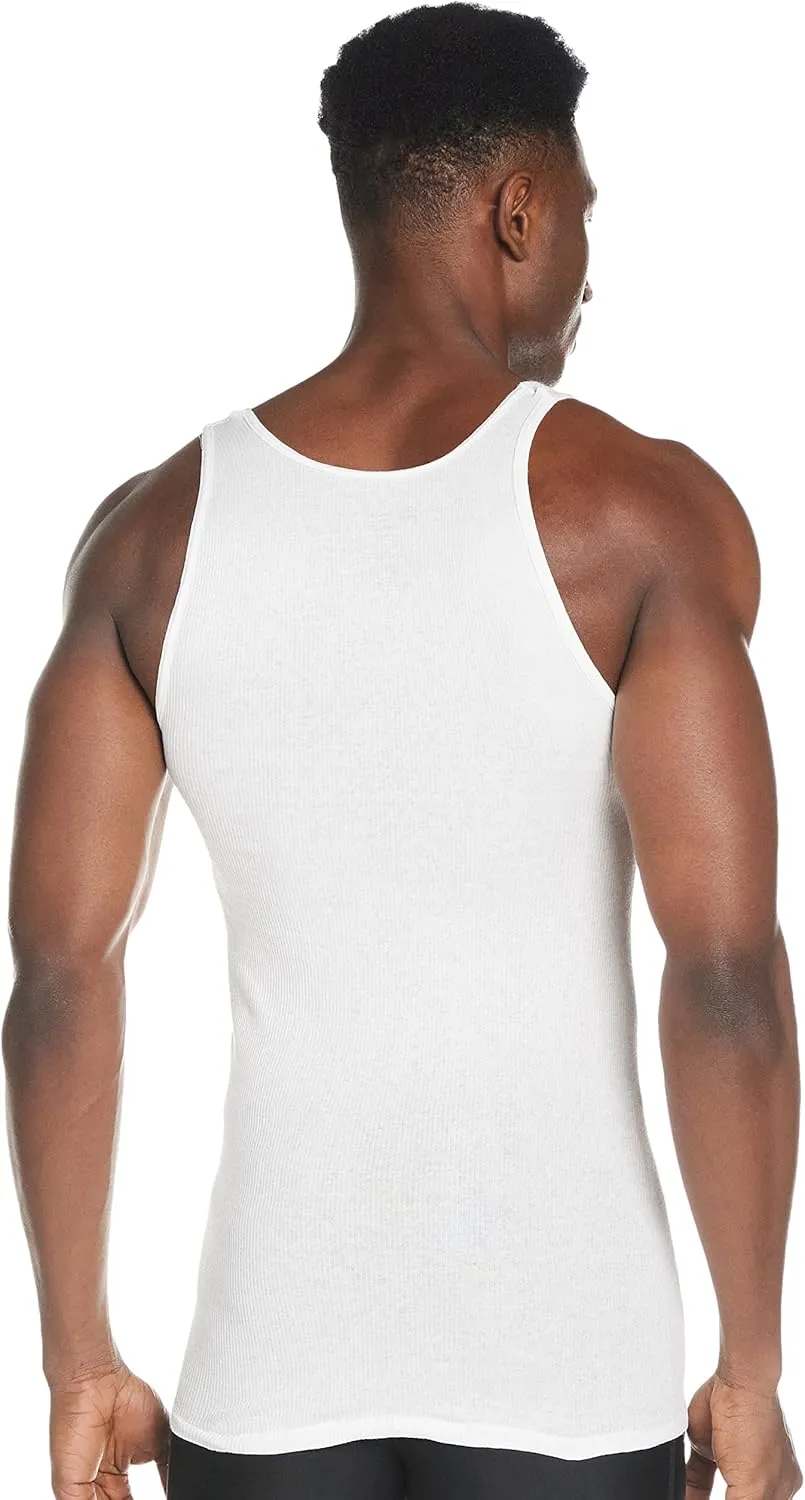 Hanes Men's, Moisture-Wicking Ribbed, Lightweight Cotton Tank Undershirts, Multi-Pack
