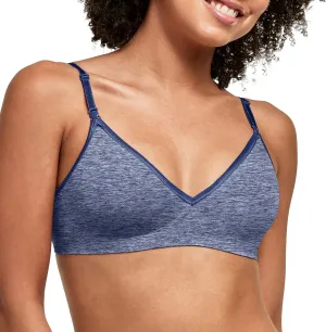 Hanes Women's Wireless T-shirt Bra, Moisture-wicking Convertible Smoothing Bra, Full-coverage