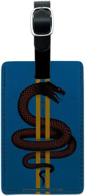Harry Potter Basilisk Rectangle Leather Luggage Card Suitcase Carry-On ID Tag