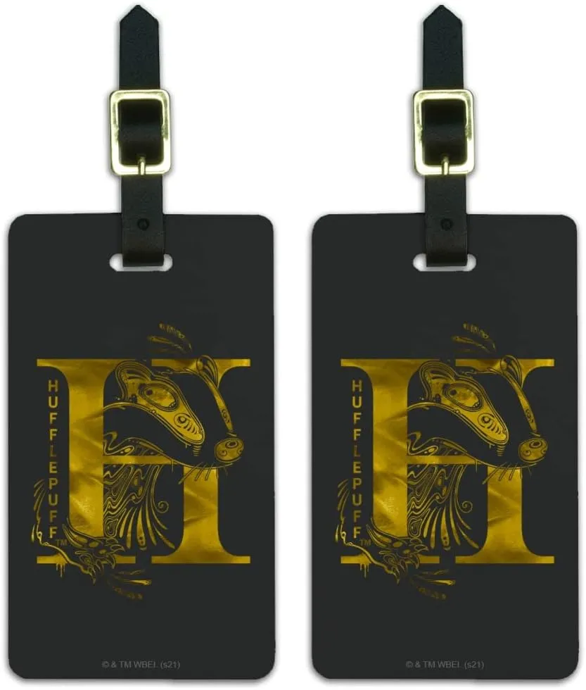 Harry Potter Hufflepuff H Luggage ID Tags Suitcase Carry-On Cards - Set of 2