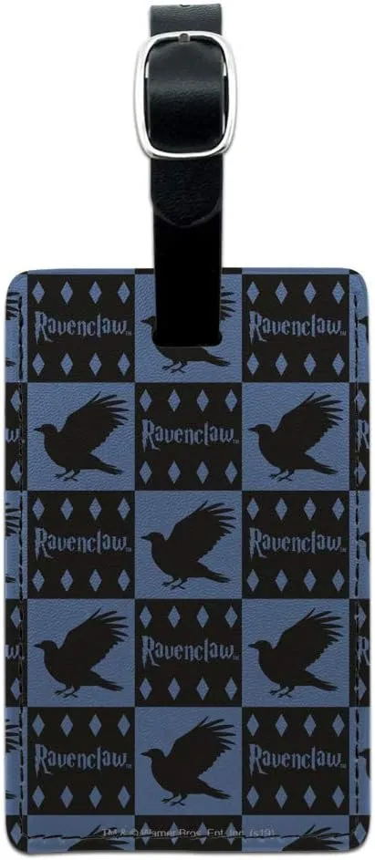 Harry Potter Ravenclaw Pattern Rectangle Leather Luggage Card Carry-On ID Tag