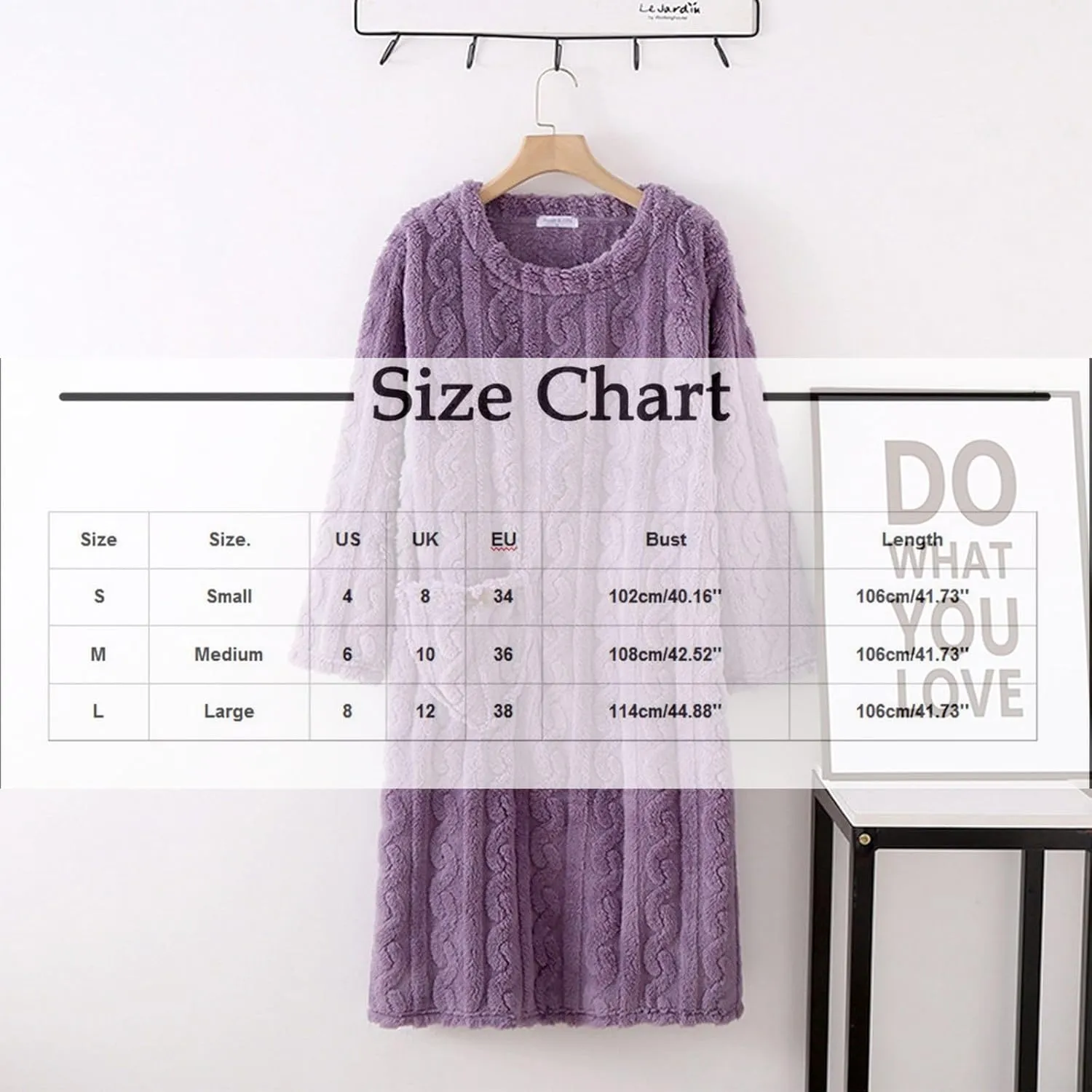 HGps8w Women's Flannel Nightgown, Fuzzy Fleece Cozy Plush Warm Winter Pullover Loungewear Sleepdress with Pocket