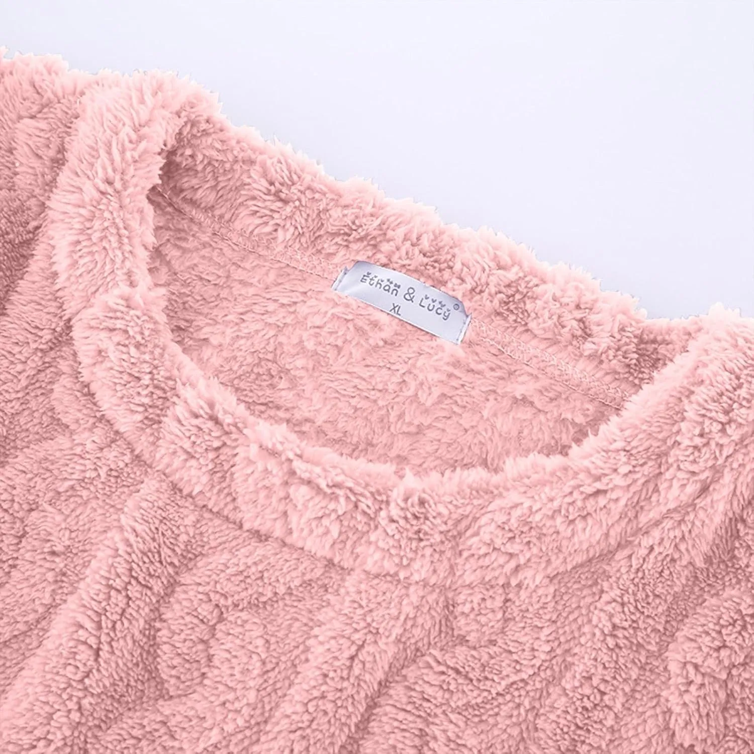 HGps8w Women's Flannel Nightgown, Fuzzy Fleece Cozy Plush Warm Winter Pullover Loungewear Sleepdress with Pocket