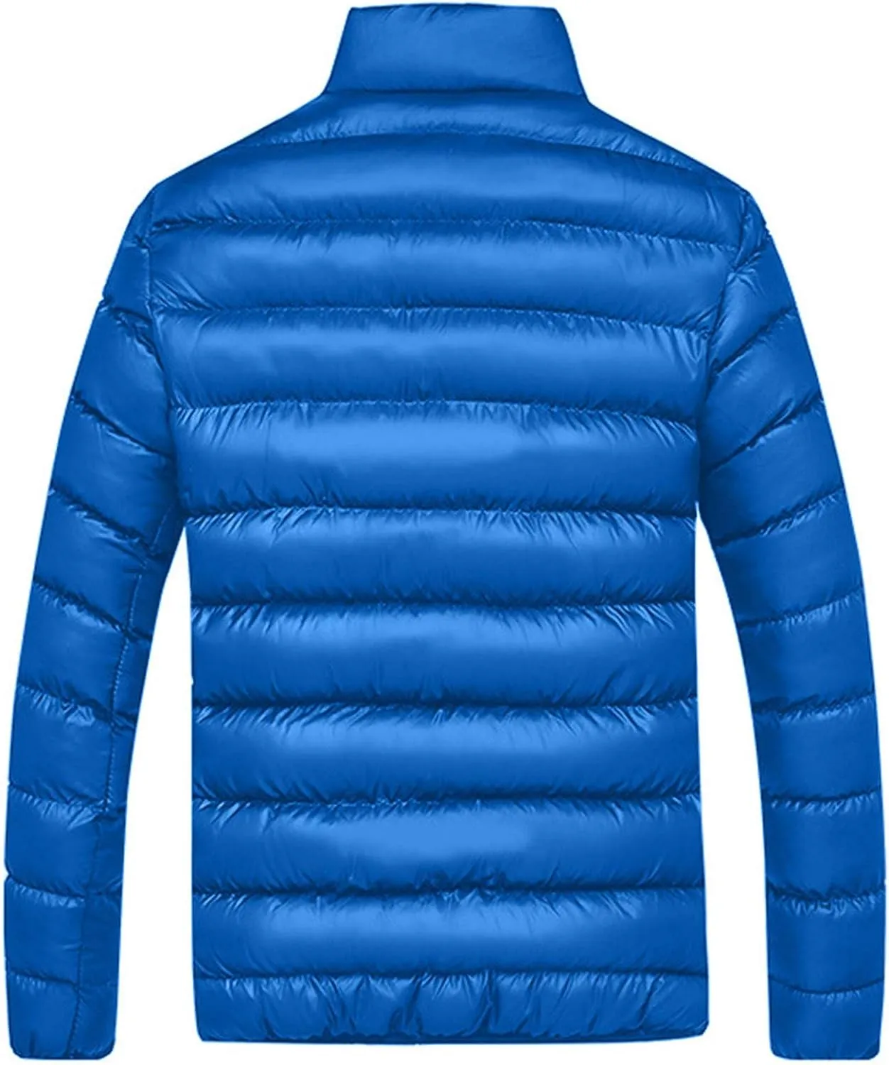 Hoodless Puffer Jacket Men Light Padded Zip Down Jacket Winter Warm Bubble Coat Packable Quilted Jackets