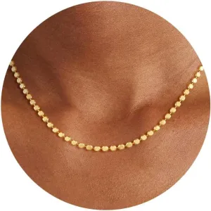 Hothty Gold Layered Necklaces for Women,Waterproof Choker Necklace Seashell Pearl Beach Necklaces Set Fashion Jewelry Gift