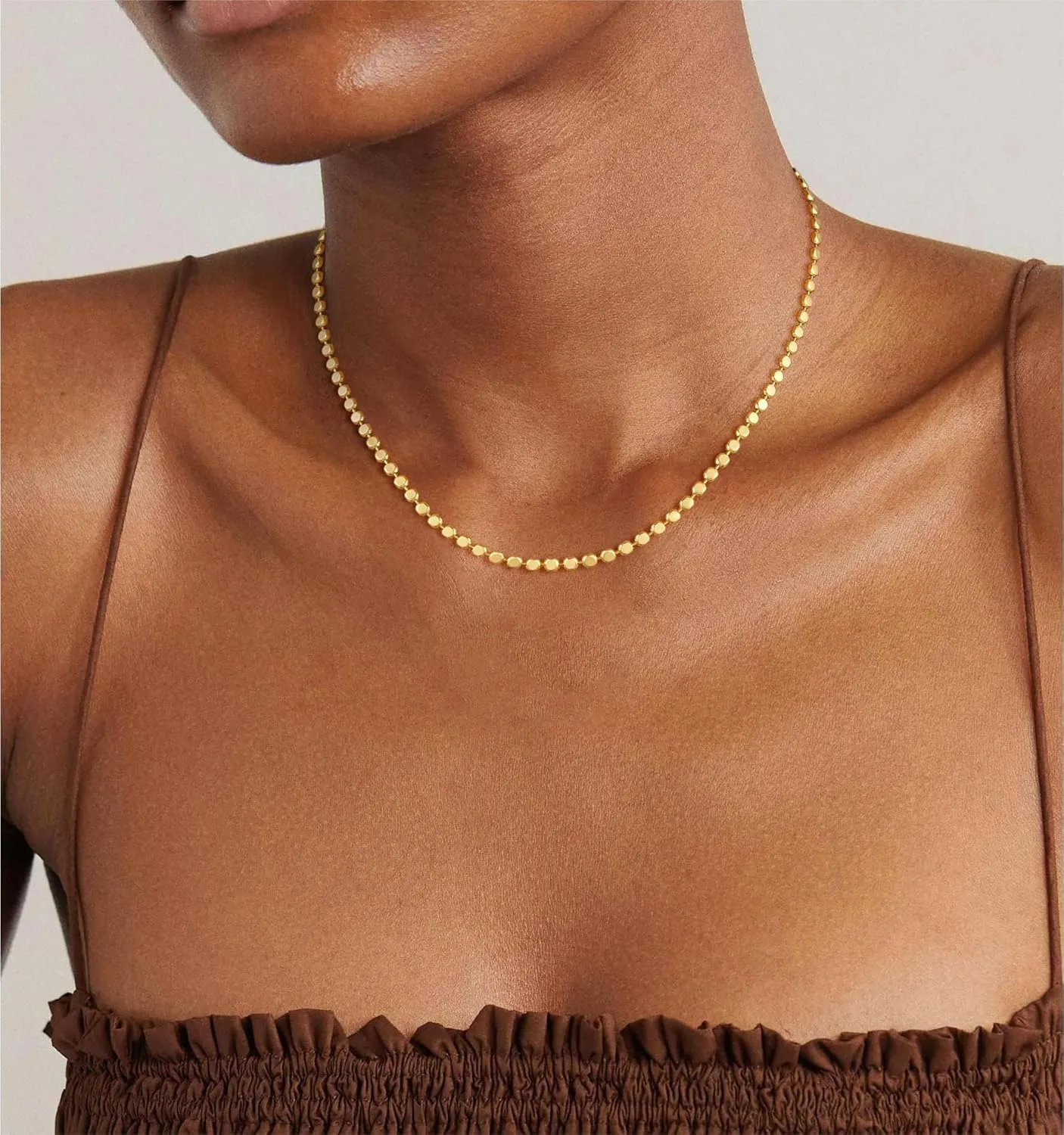 Hothty Gold Layered Necklaces for Women,Waterproof Choker Necklace Seashell Pearl Beach Necklaces Set Fashion Jewelry Gift