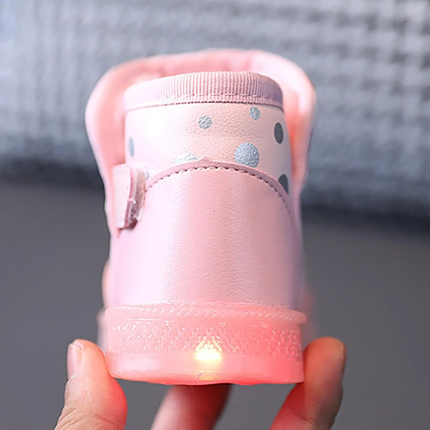 Infant Boys Girls Thicken High Top Luminous Sneakers Fleece Plush Soft Lightweight Light Up Toddler Shoes Girls Size 6