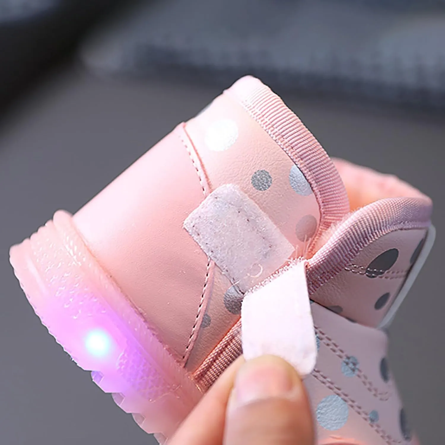 Infant Boys Girls Thicken High Top Luminous Sneakers Fleece Plush Soft Lightweight Light Up Toddler Shoes Girls Size 6