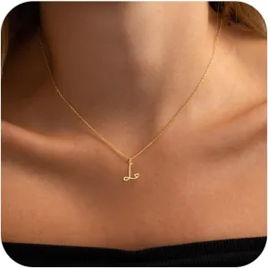Initial Necklaces for Women, Dainty Gold Letter Pendant Necklace 14K Gold Plated Name Necklace Cute Initial Necklaces Personalized Monogram Choker Necklaces for Women Trendy Gold Jewelry Gifts
