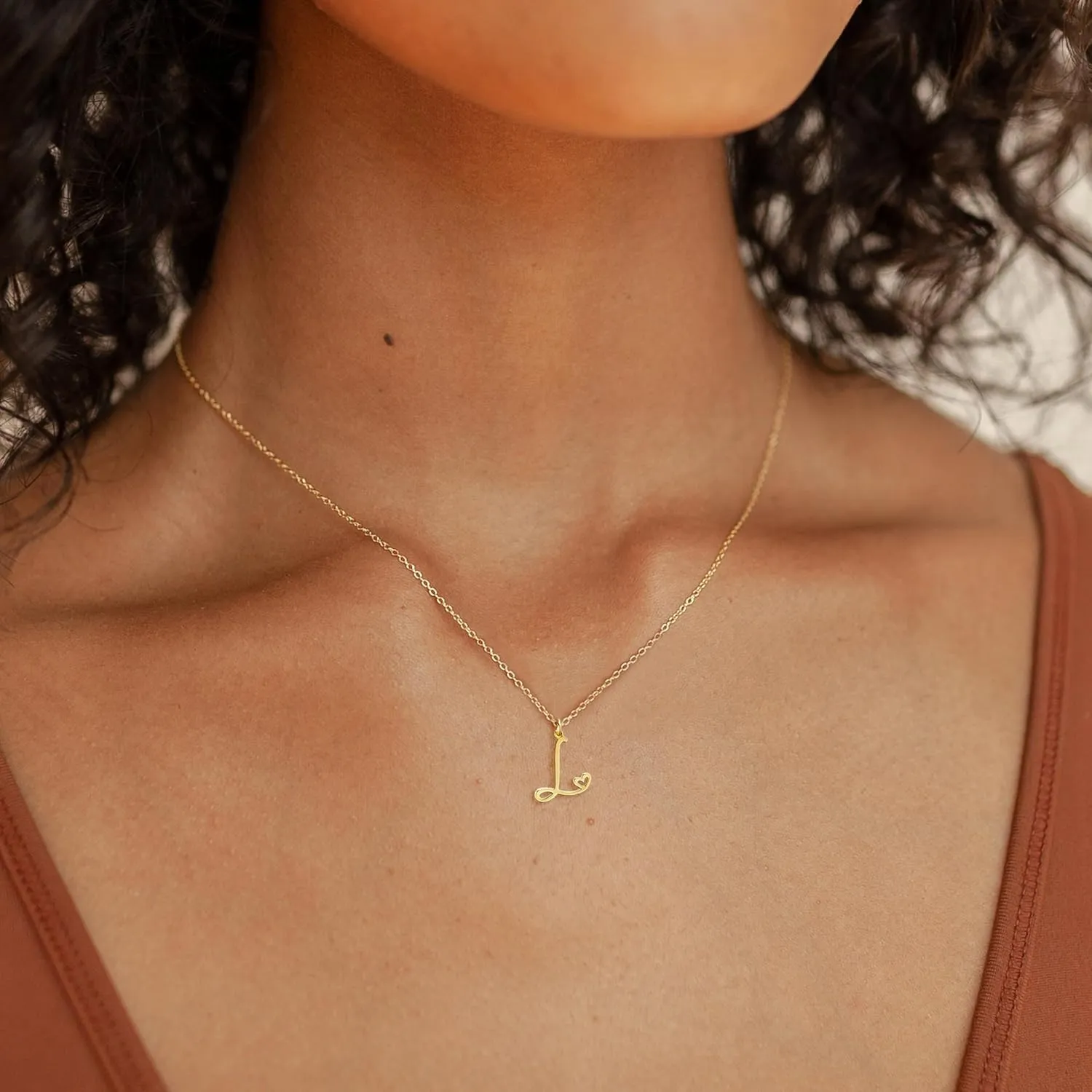 Initial Necklaces for Women, Dainty Gold Letter Pendant Necklace 14K Gold Plated Name Necklace Cute Initial Necklaces Personalized Monogram Choker Necklaces for Women Trendy Gold Jewelry Gifts