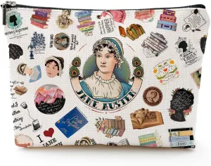 Jane Austen Gifts for Women, Pride and Prejudice Gifts Literary Gifts Bookish Gift Zipper Pouch Cosmetics Bag