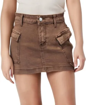 Jean Skirts for Women A-Line High Waisted Summer Casual Cargo Skirts Trendy Going Out Mini Skirts with Pockets